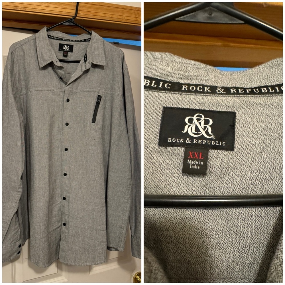 Rock and Republic XXL long sleeve collared shirt like new